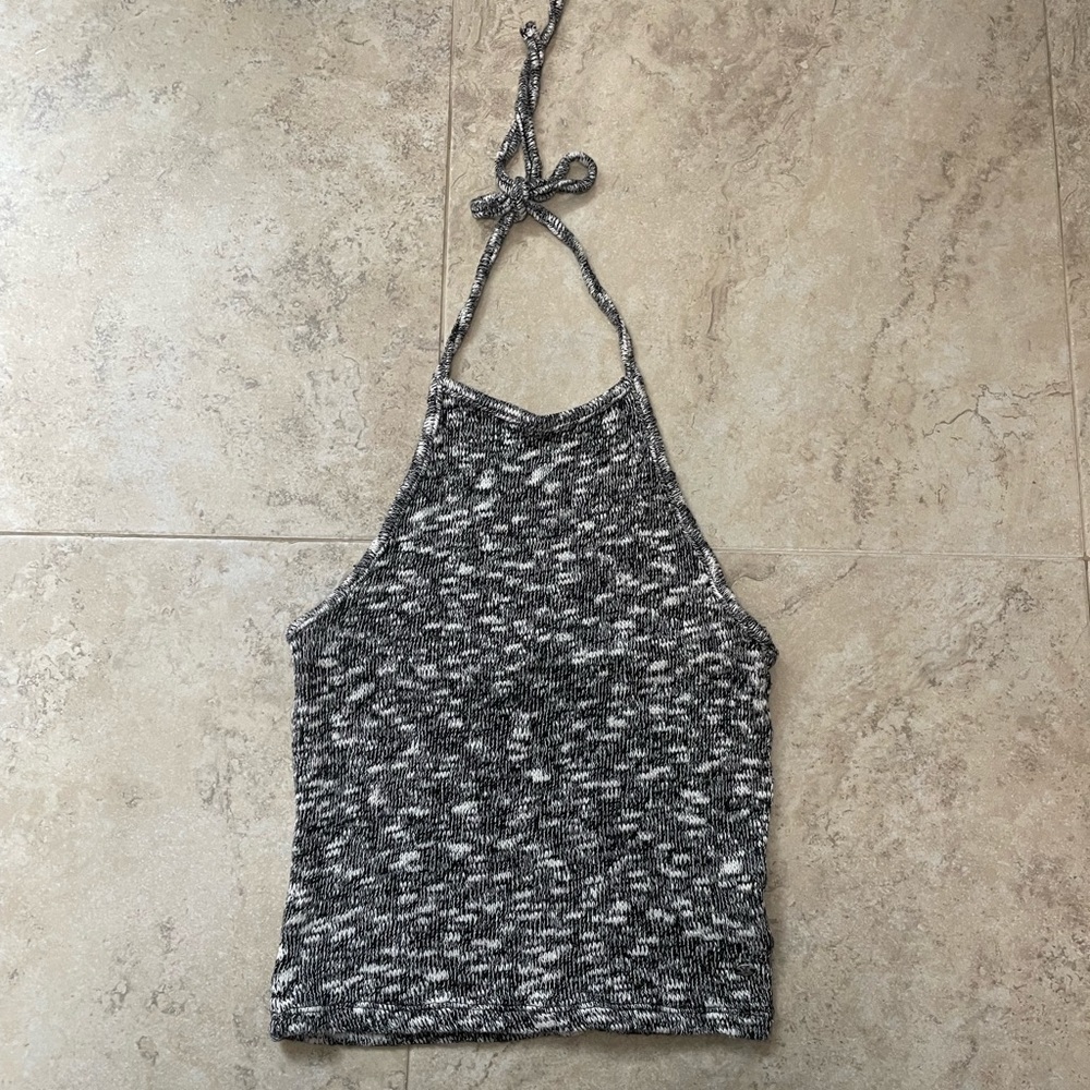 American Eagle space dye knit halter open back top. Size Small.